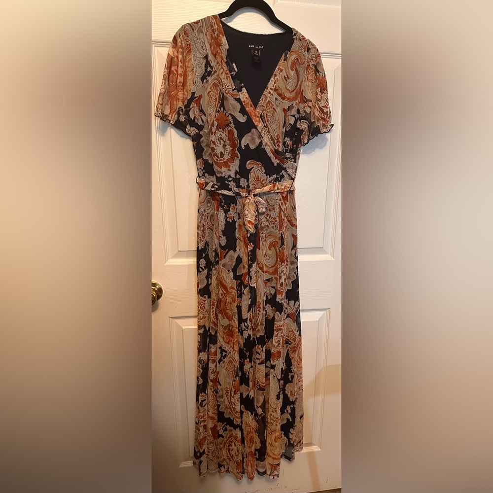 Kate & Lily Floral Faux Wrap Dress